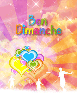 Gif Bon dimanche coeurs et éroiles